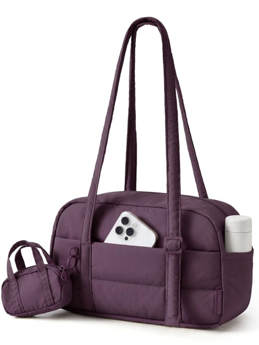 Purses for Women, Puffer Shoulder Bag Small Tote Handbags Lightweight